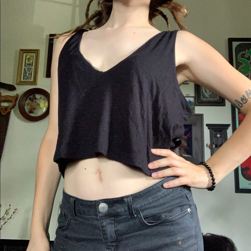Black Tank Top Open Back